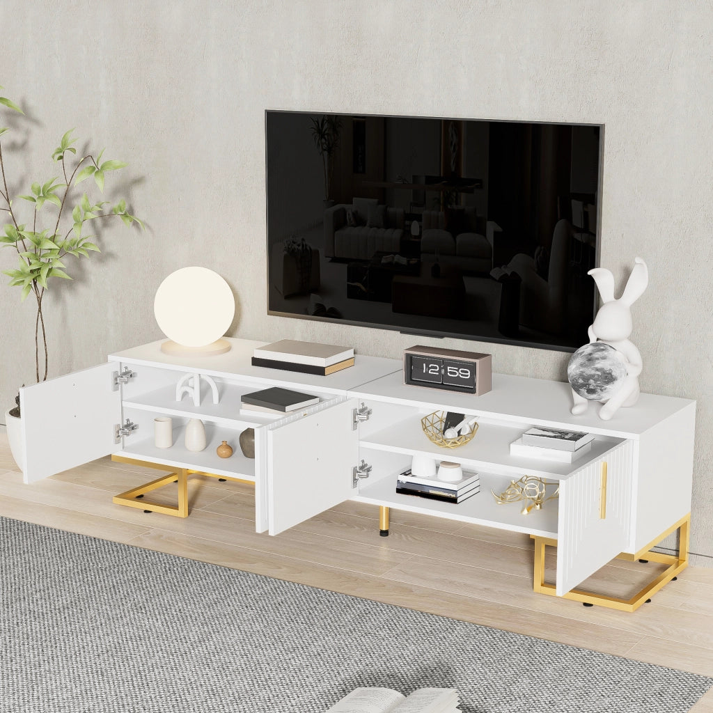 TV-Schrank bianco in truciolare lungo 170 cm