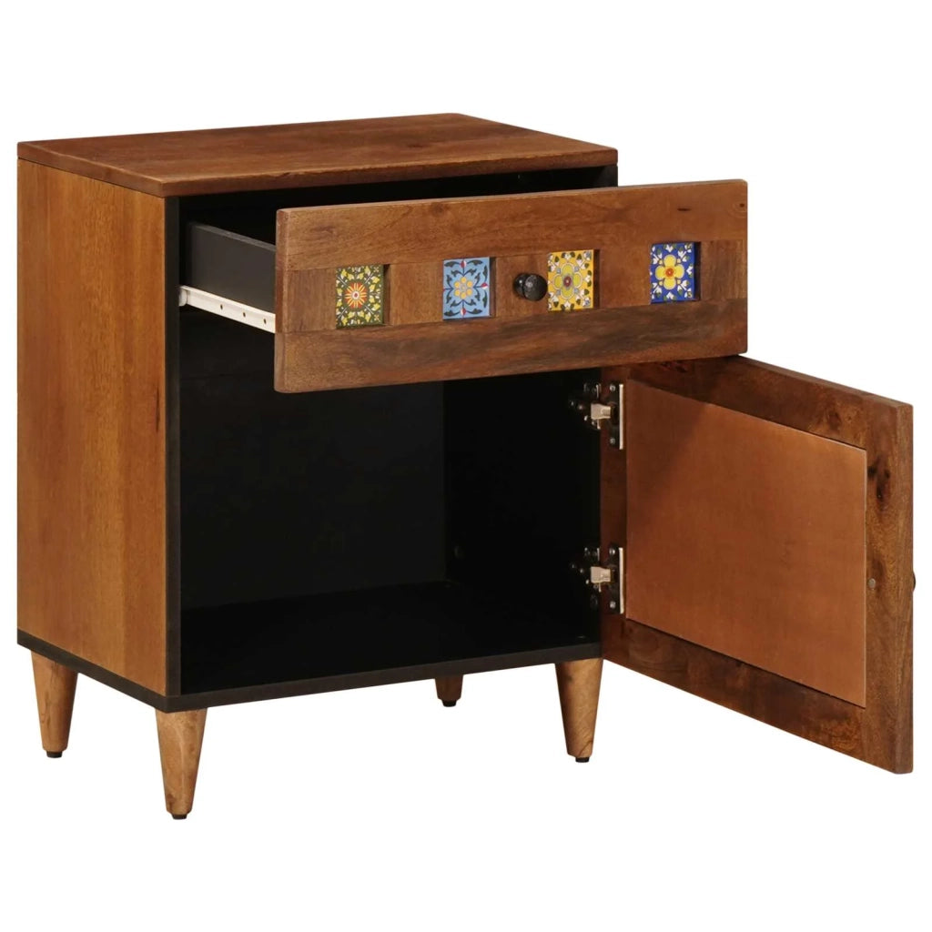 Comodino | Armadio da Notte | Mobiletto da notte con cassetto Marrone 50 x 33 x 60 cm