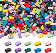 300 pezzi di Tila semi con 2 fori rocailles in hematite sintetica mini pony quadrati kralen singole per più fili per collane e bracciali da fare, PandaHall