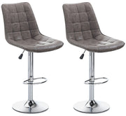 Set 2 Sgabelli 51x60x95/115 cm in Similpelle Marrone