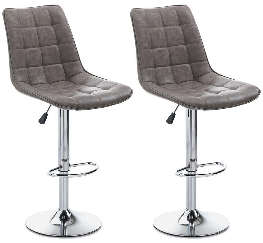 Set 2 Sgabelli 51x60x95/115 cm in Similpelle Marrone