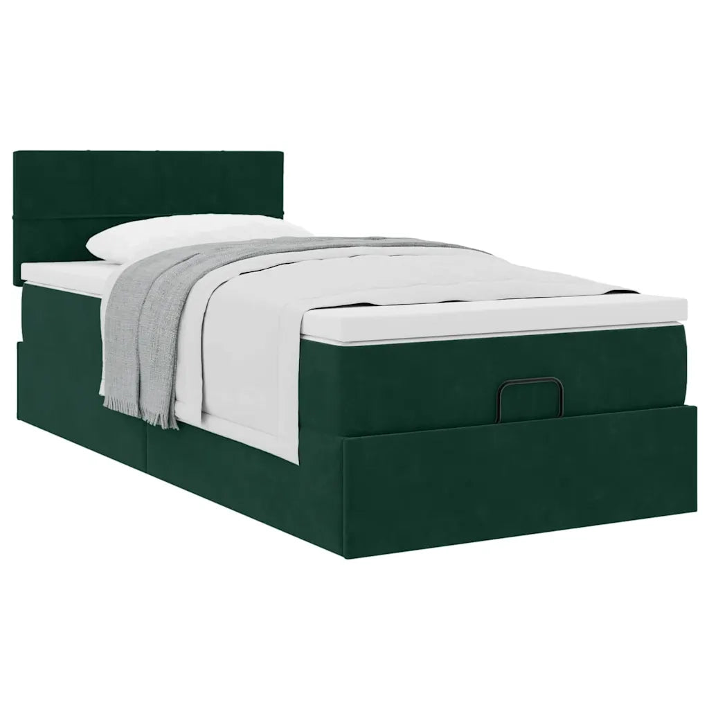Struttura Letto Pouf con Materasso 100x200 cm Velluto 3311756