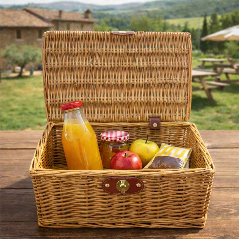 Cesto Bauletto in Vimini naturale con Manico cm 30 x 21 x 13 h