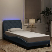Giroletto con LED senza Materasso Grigio Scuro 90x200 cm in Velluto