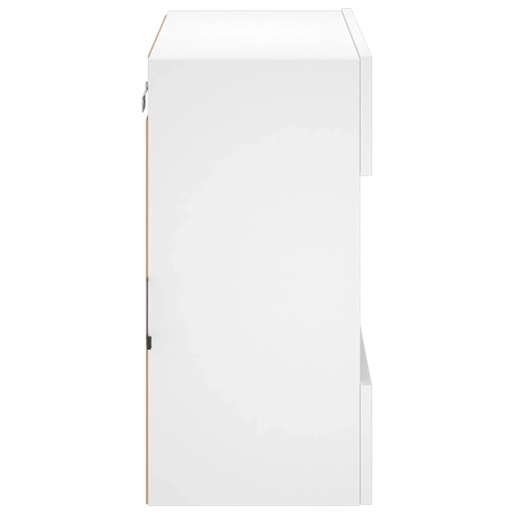 Mobile TV multimediale mensola TV credenza mobile TV sala da pranzo soggiorno camera da letto mobile da parete con luci LED 58,5 x 30 x 60,5 cm bianco 02_0027895