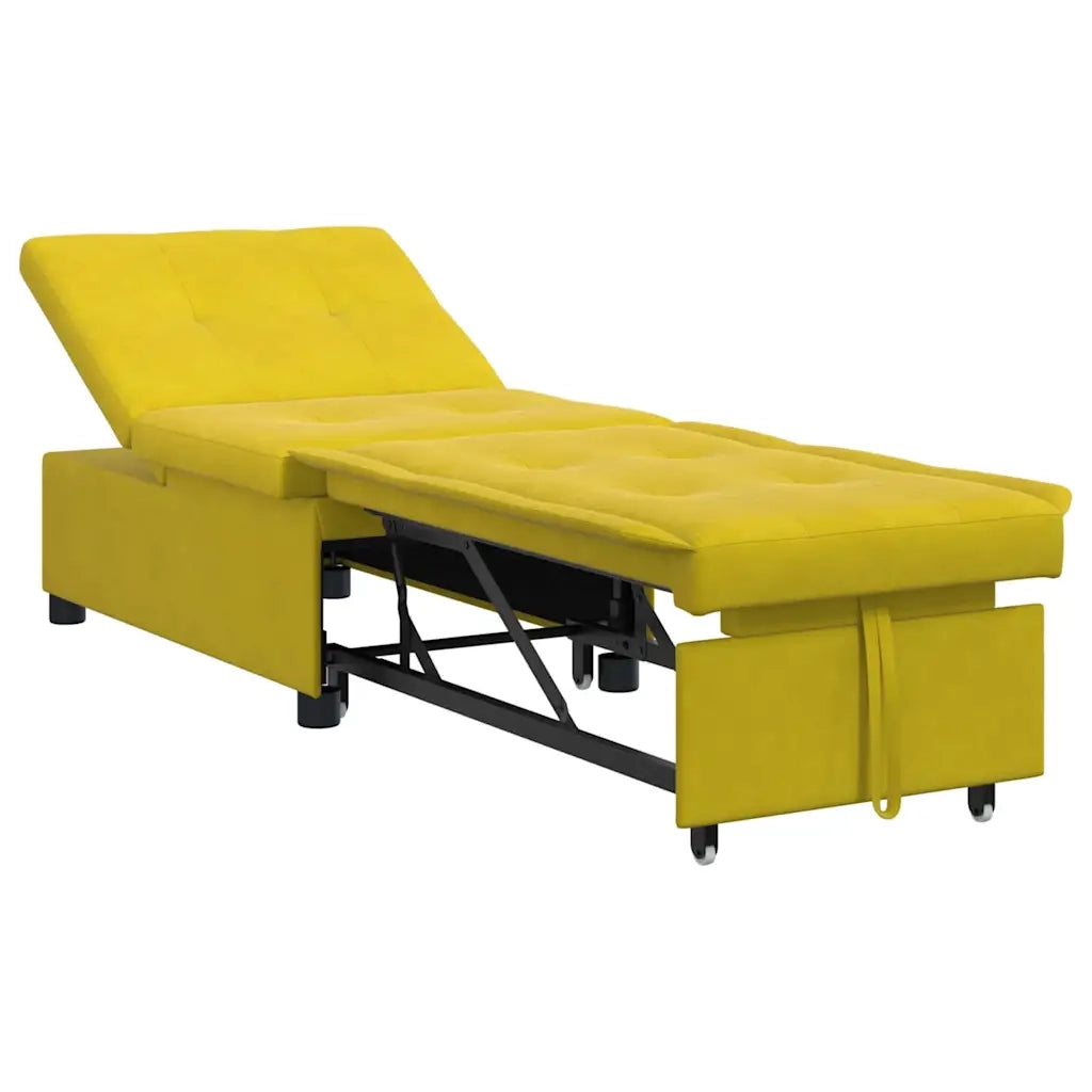 Divano letto | Sof¨¤ letto | Letto singolo Giallo 194 x 67 x 82 cm Velluto