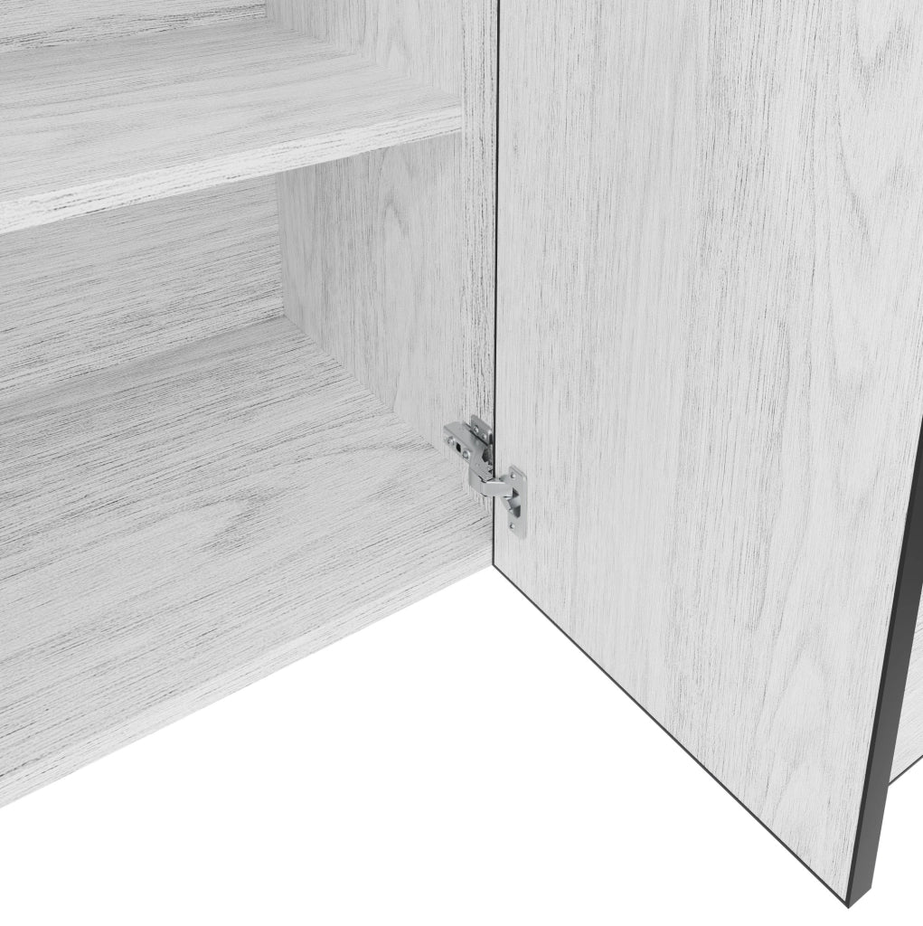 Credenza sideboard 140x42x77 cm senza maniglie; bianca; truciolare