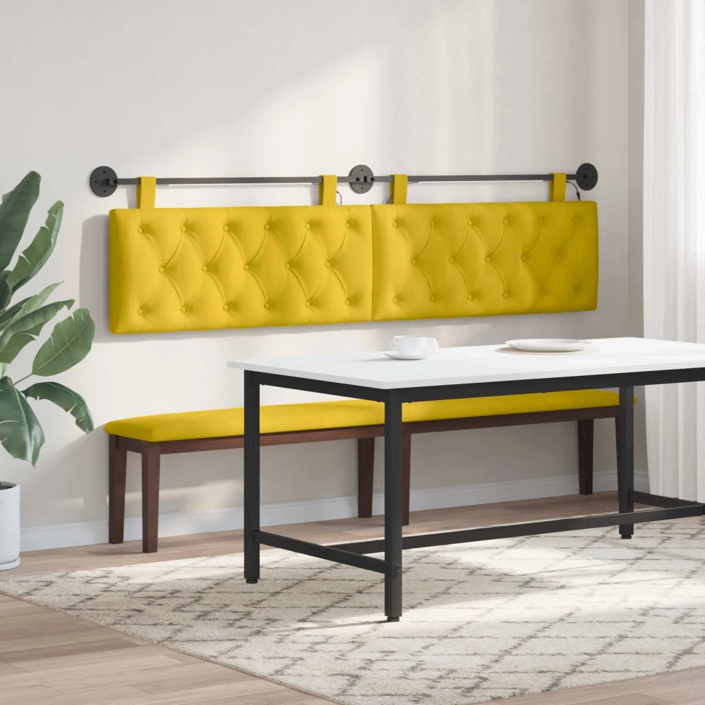 Testiera sospesa Con luce LED Giallo Velluto
