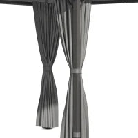 Gazebo da Giardino con Struttura in Alluminio, Tetto in Policarbonato, Impermeabile UV 60+, Pareti laterali 3 x 3 m, Grigio Scuro