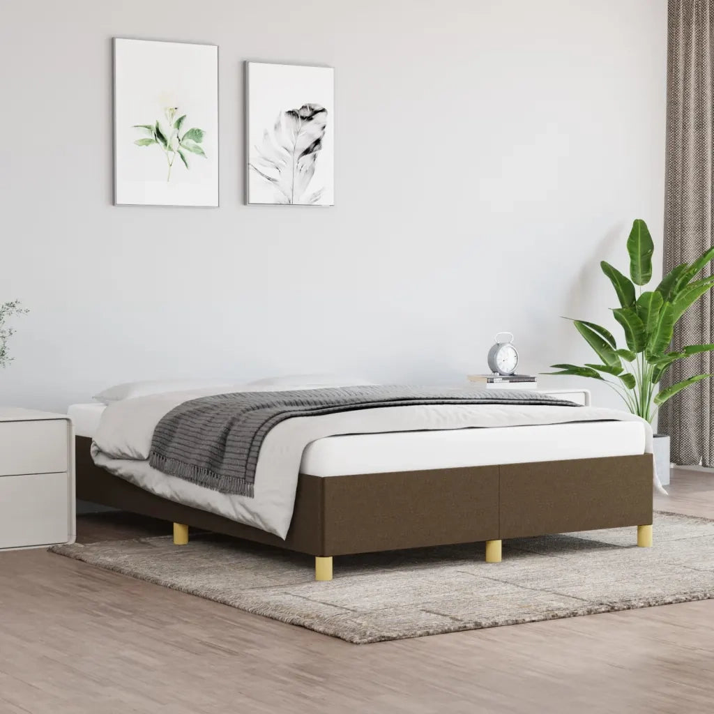 Giroletto senza Materasso Marrone Scuro 140x190 cm Tessuto 347160