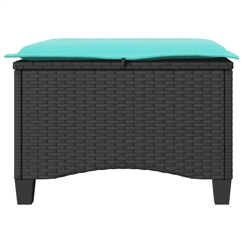Sgabelli Giardino con Cuscini 2 pz Nero 55x55x36 cm Polyrattan 4108253