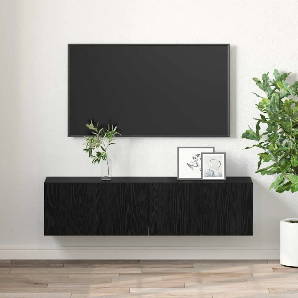 Set mobile TV 2 pcs Nero 60 x 30 x 30 cm Legno multistrato 875171