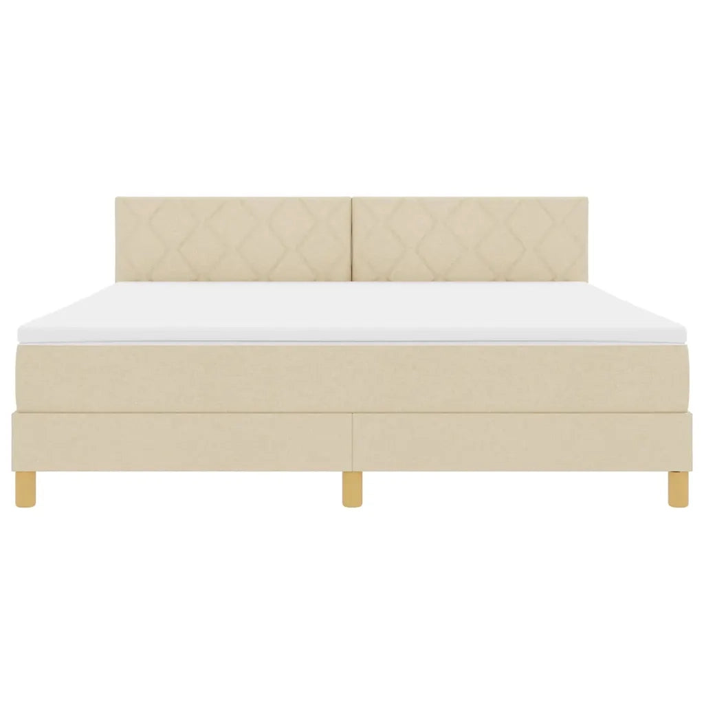 Letto a molle con cuscino Crema 180 x 200 cm Tessuto 3339019