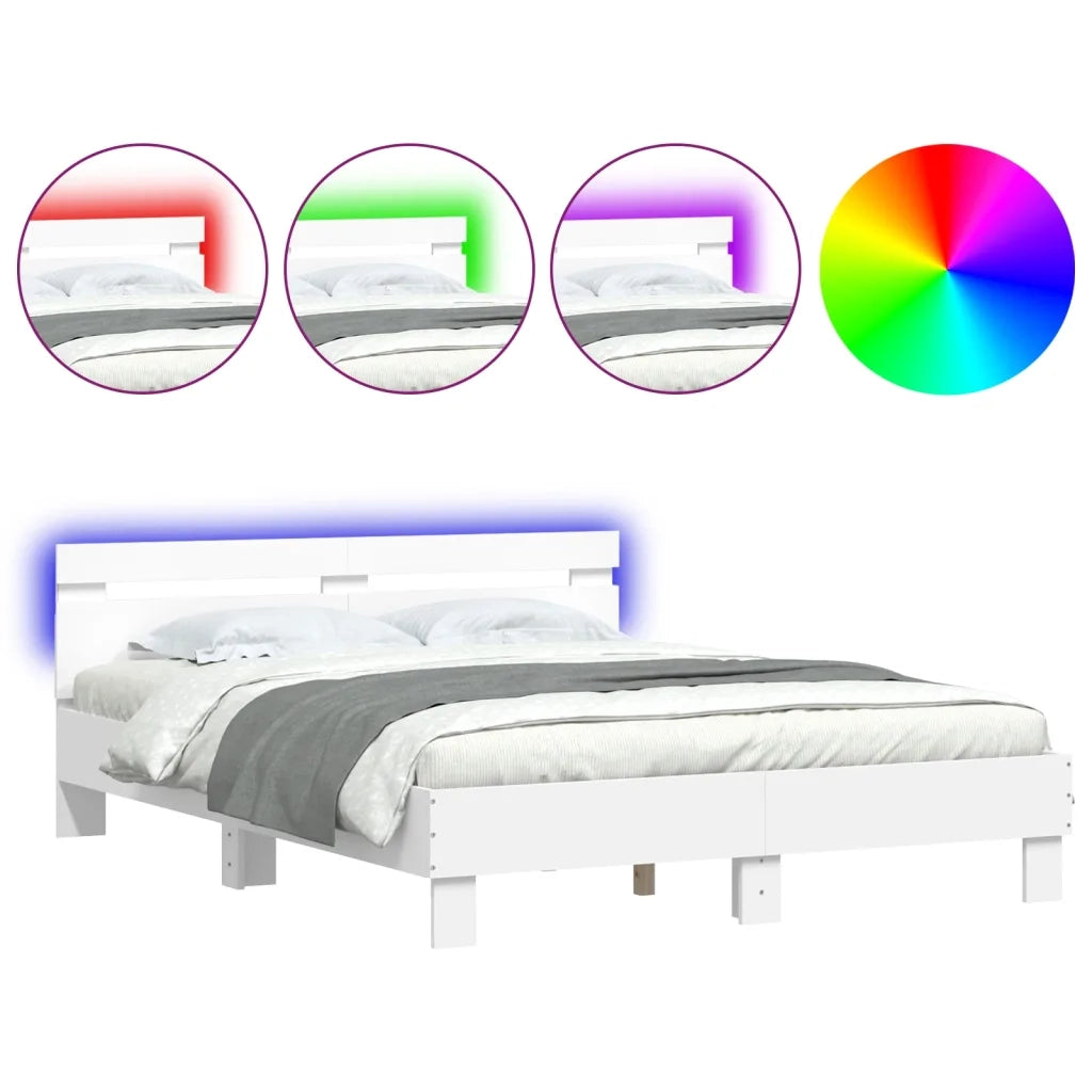 Giroletto con Testiera e LED Bianco 150x200 cmcod mxl 110004
