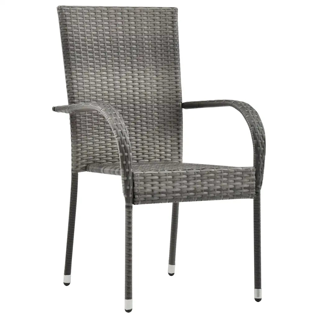Set da Pranzo per Giardino 7 pcs Grigio