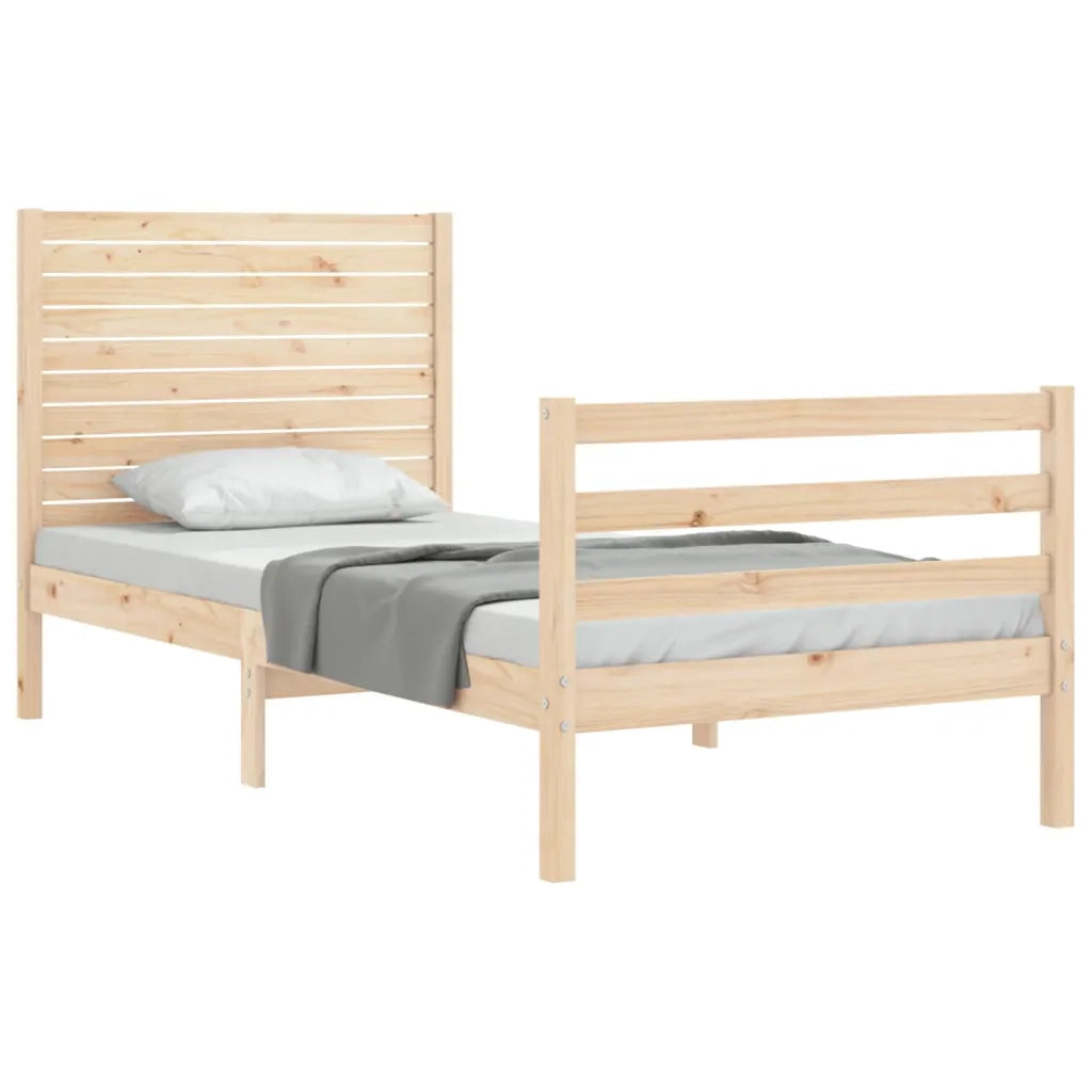 Giroletto con Testiera 100x200 cm in Legno Massello 3195016