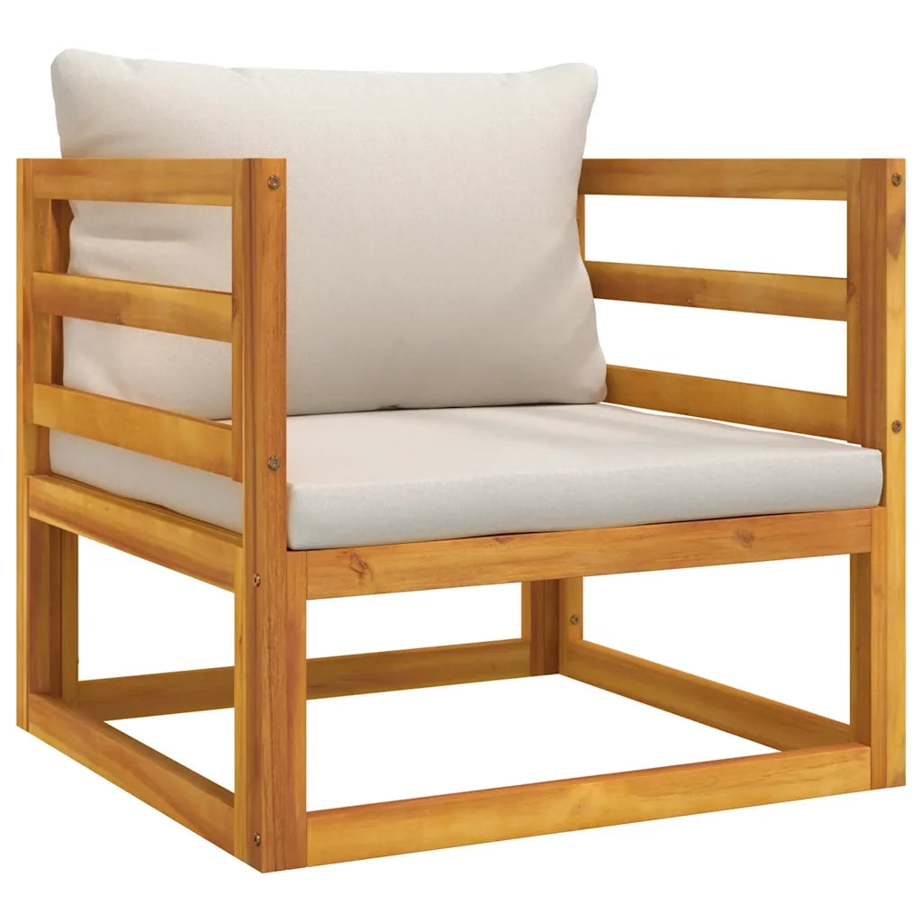 Poltrona Giardino Cuscini Grigio Chiaro Legno Massello Acaciacod mxl 105832