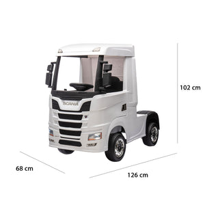 Camion Elettrico per Bambini 126x68x102 cm 24V Scania Bianco