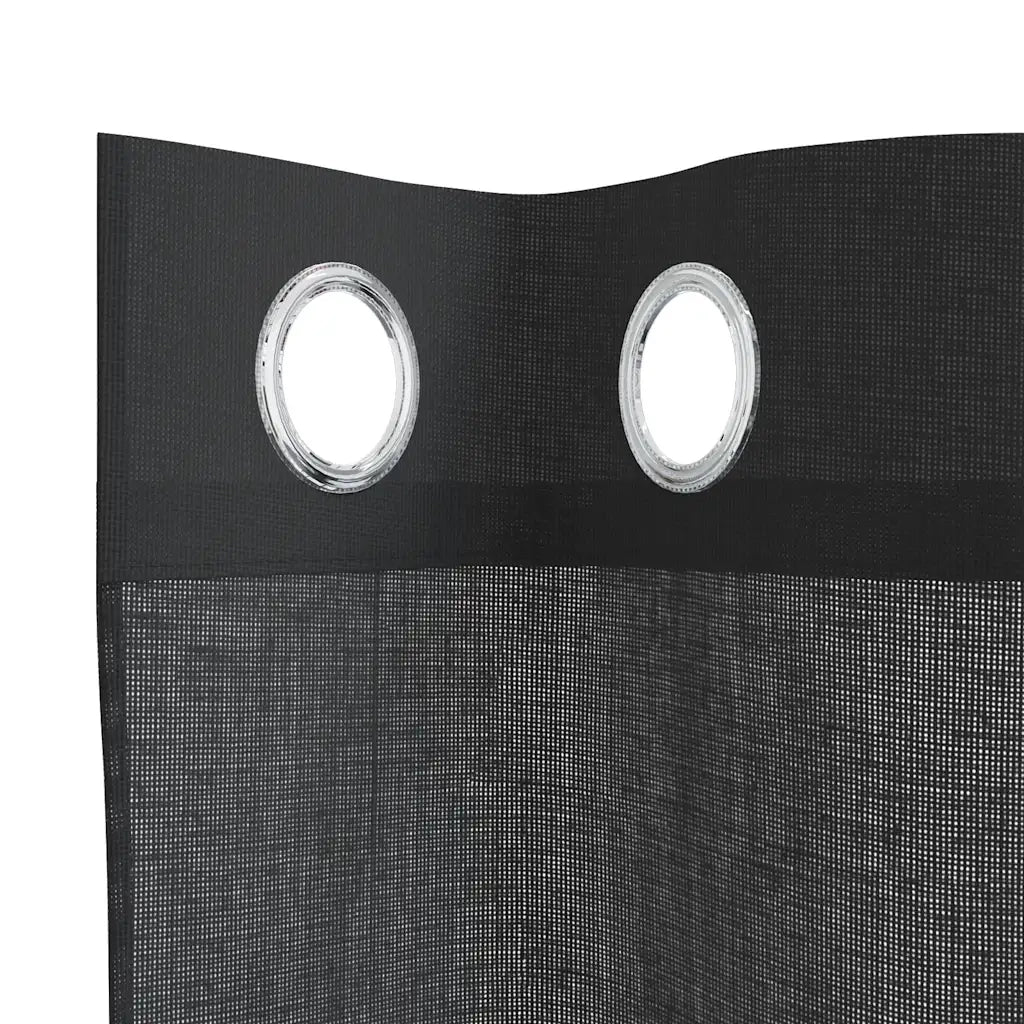 Tende in Voile con Occhielli 2 pz Nero 140x245 cm