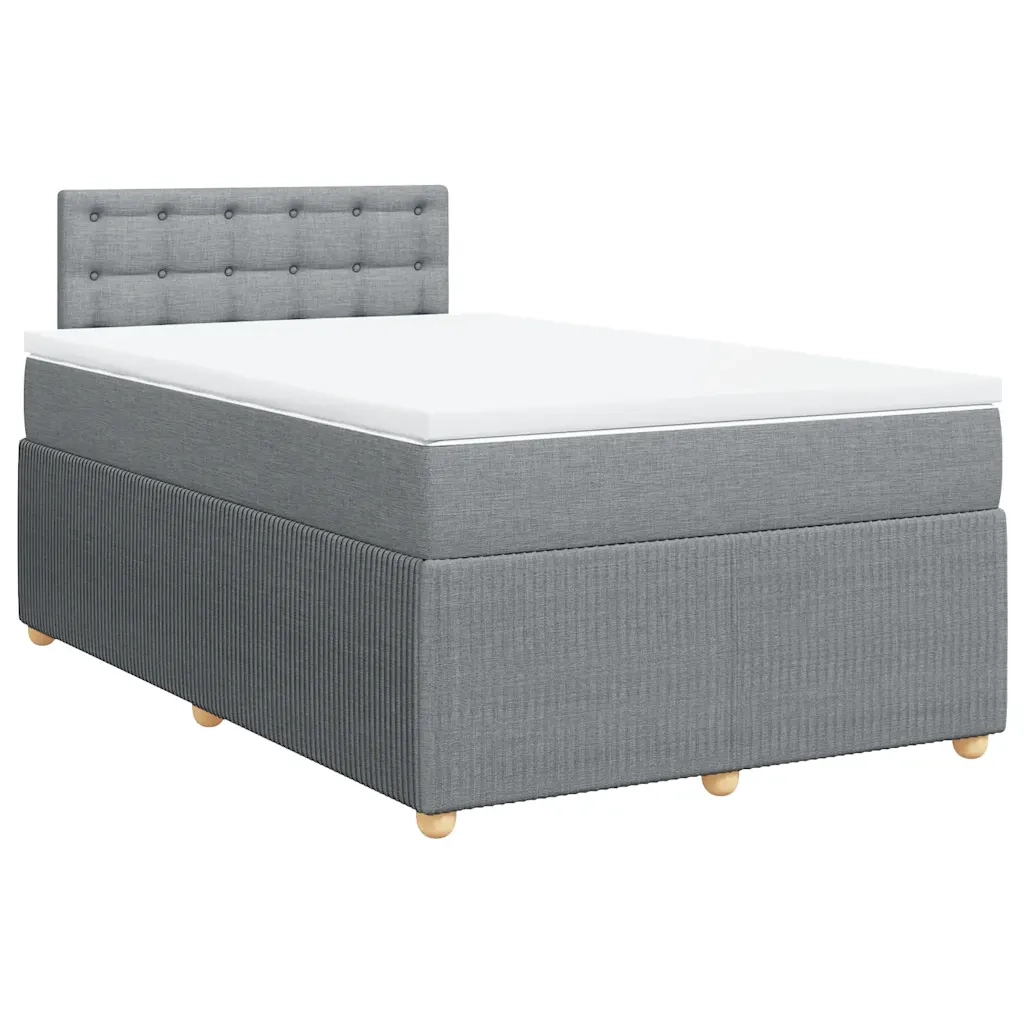 Giroletto a Molle con Materasso Grigio Chiaro 120x190cm Tessuto 3289709
