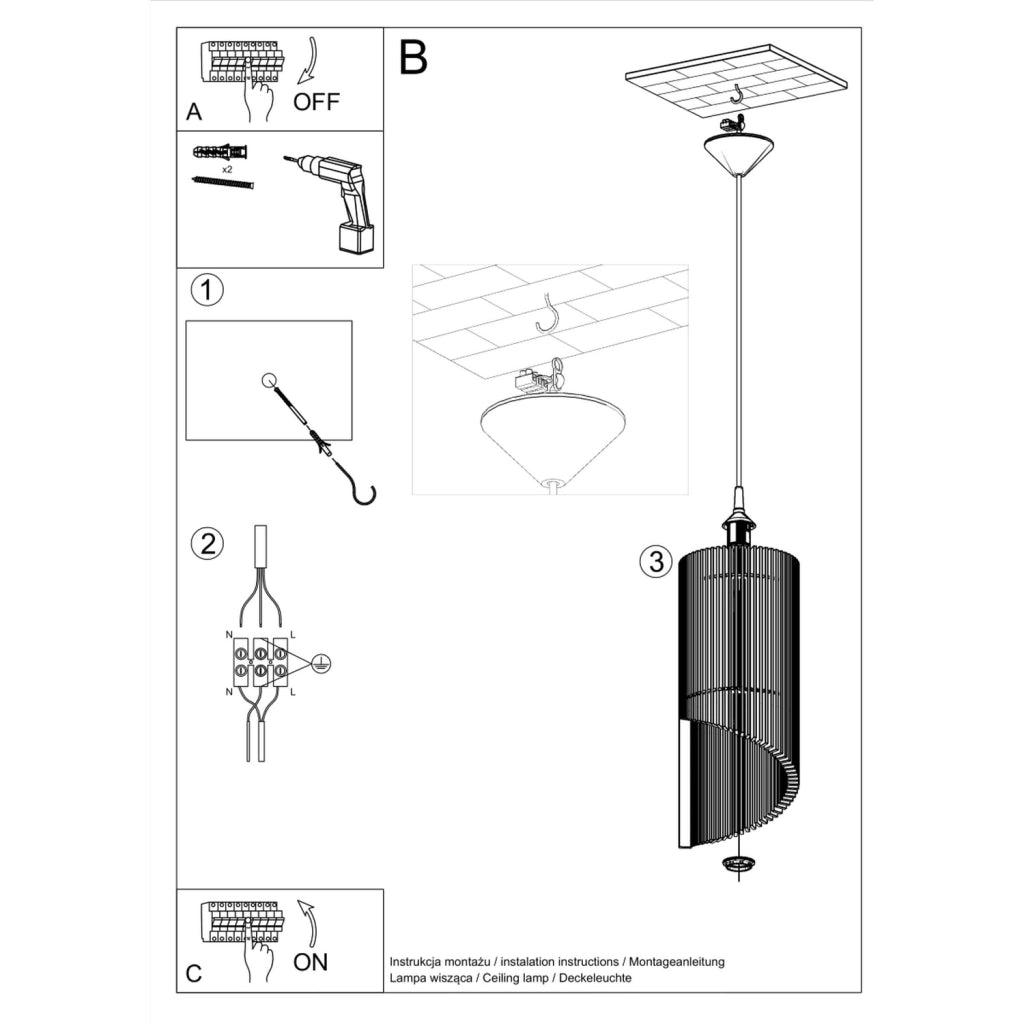 Lampada a sospensione VIVARA Pure Lume legno/nero 21cm