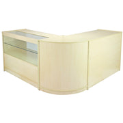 Set Draco con 3 Banconi da Negozio e Reception con Finitura in Acero Laminato