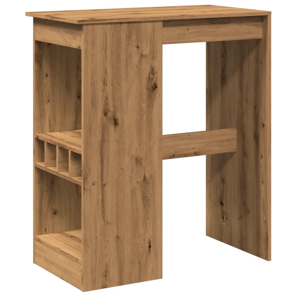 Tavolo Bar con Rastrelliera Rovere 90x47,5x103,5 cm Multistrato 854345