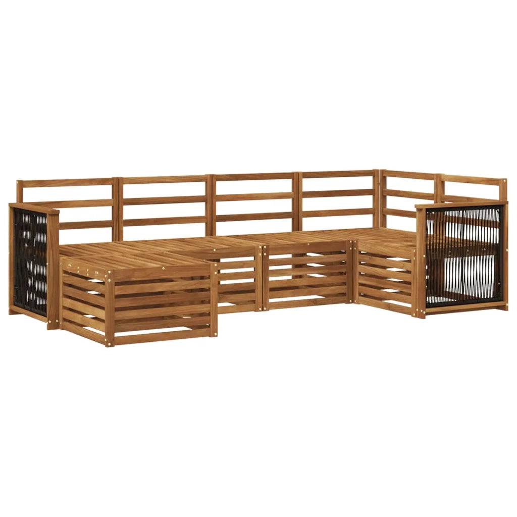 Set divano sezionale 5 pcs Naturale Legno di Acacia Massello 3384560