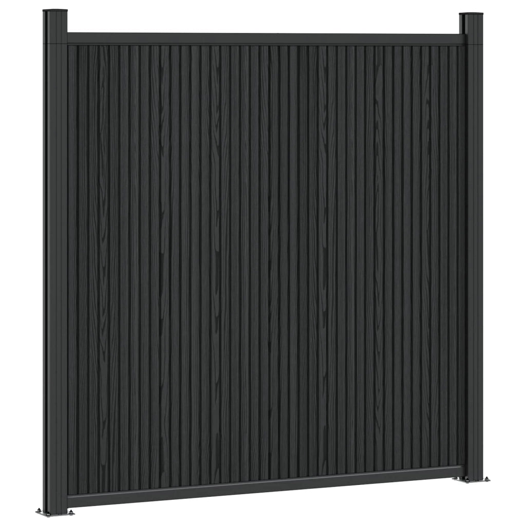 Pannello di Recinzione 3 pz 530 x 186,5 cm WPC e Alluminio Nero 3429485