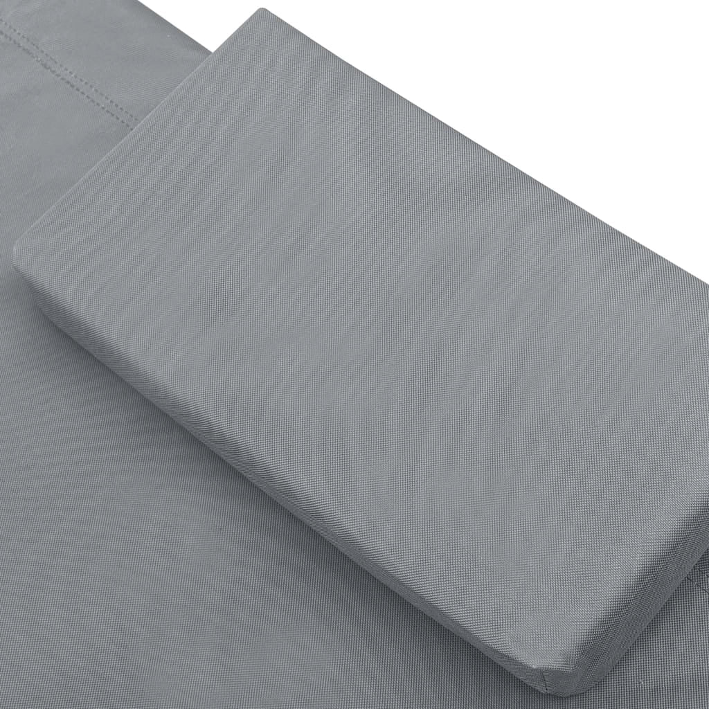 Lettino prendisole da esterno 200 cm con baldacchino e cuscino grigio 02_0012006