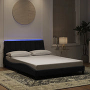 Giroletto con LED senza Materasso Hanko Nero 140x190 cm in Velluto