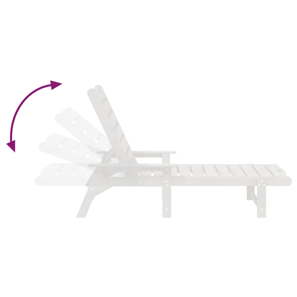 lettino da sole Bianco 53x162x98.5 cm HDPE