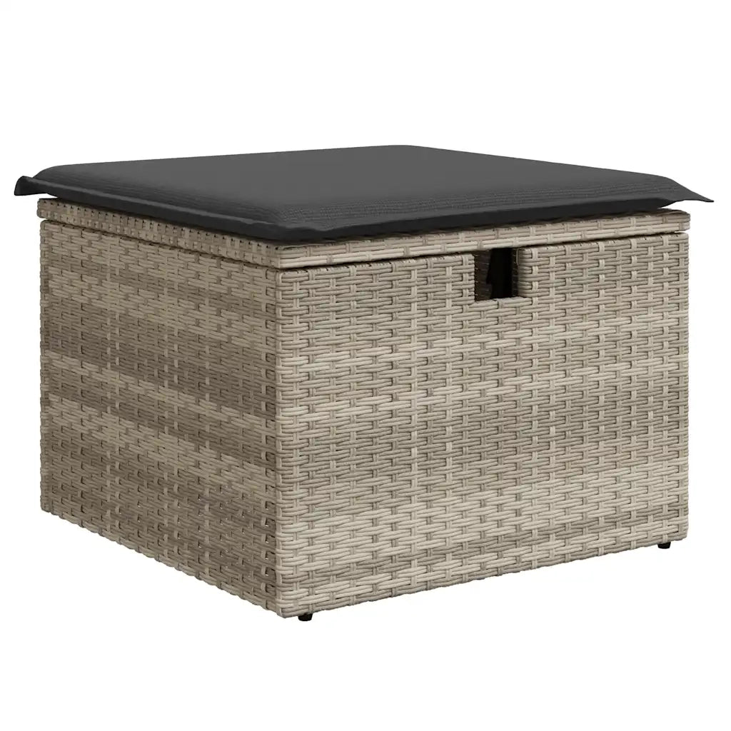 Set Divani da Giardino 7pz con Cuscini Grigio Chiaro Polyrattan 3325298