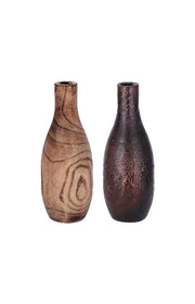 1 Pezzo Vaso Decorativo Casa in Legno Henry 17 x 39 cm 2 Colori