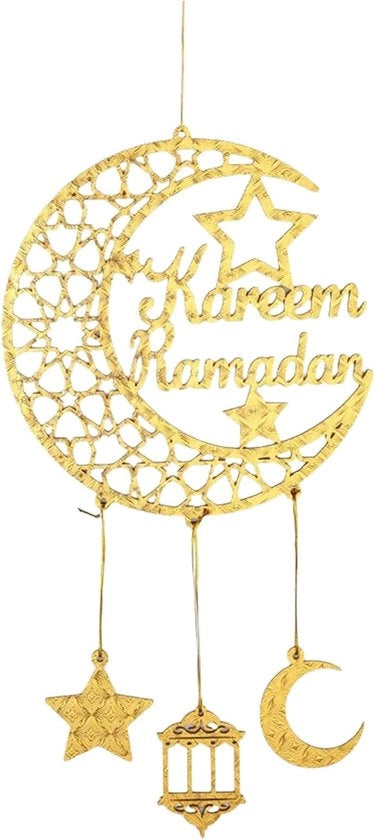 Hanger in legno per Ramadan e Eid Mubarak, decorazioni per festa musulmana