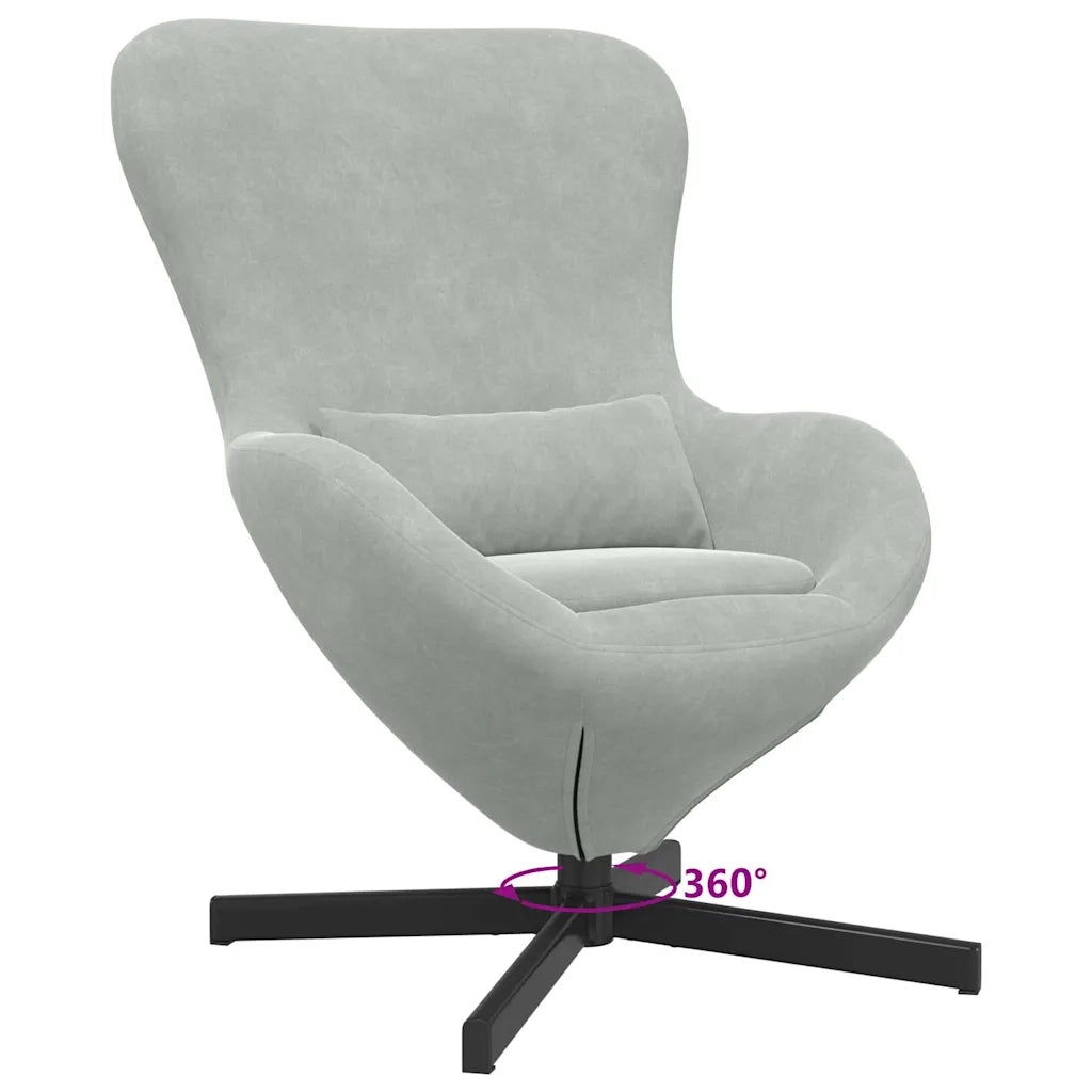 Divano Sedia-Poltrona uovo Grigio chiaro 63 x 73 x 90 cm Velluto