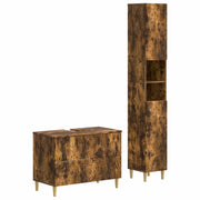 Set di Armadi da Bagno da 2 Pezzi DELFT Rovere Fumo 3417545