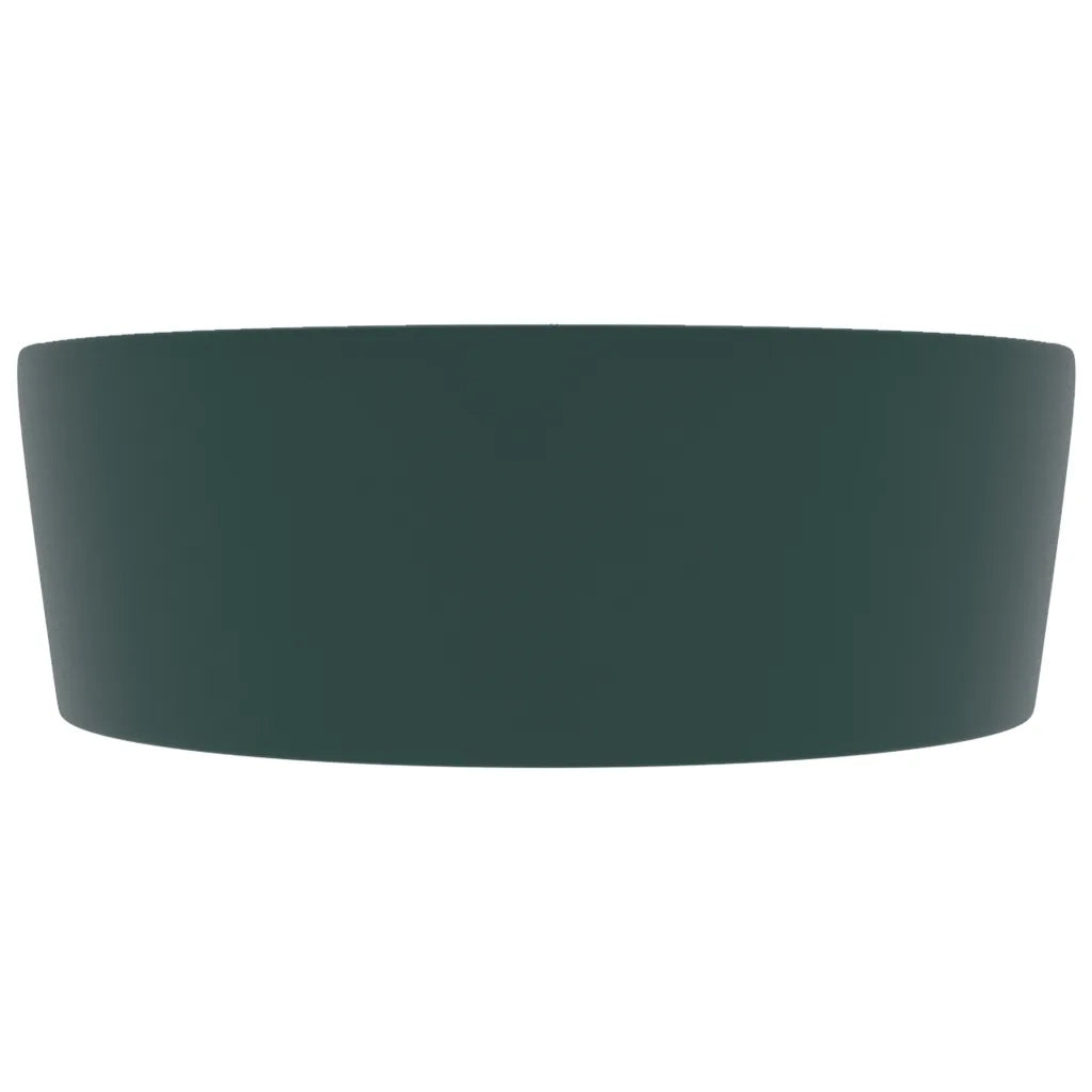 Lavandino con Troppopieno Verde Scuro Opaco 36x13cm in Ceramica cod mxl 40879