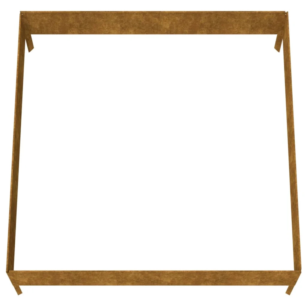 Fioriera rialzata per piante e fiori terrazza giardino 100 x 100 x 33,5 cm acciaio corten marrone 02_0039283