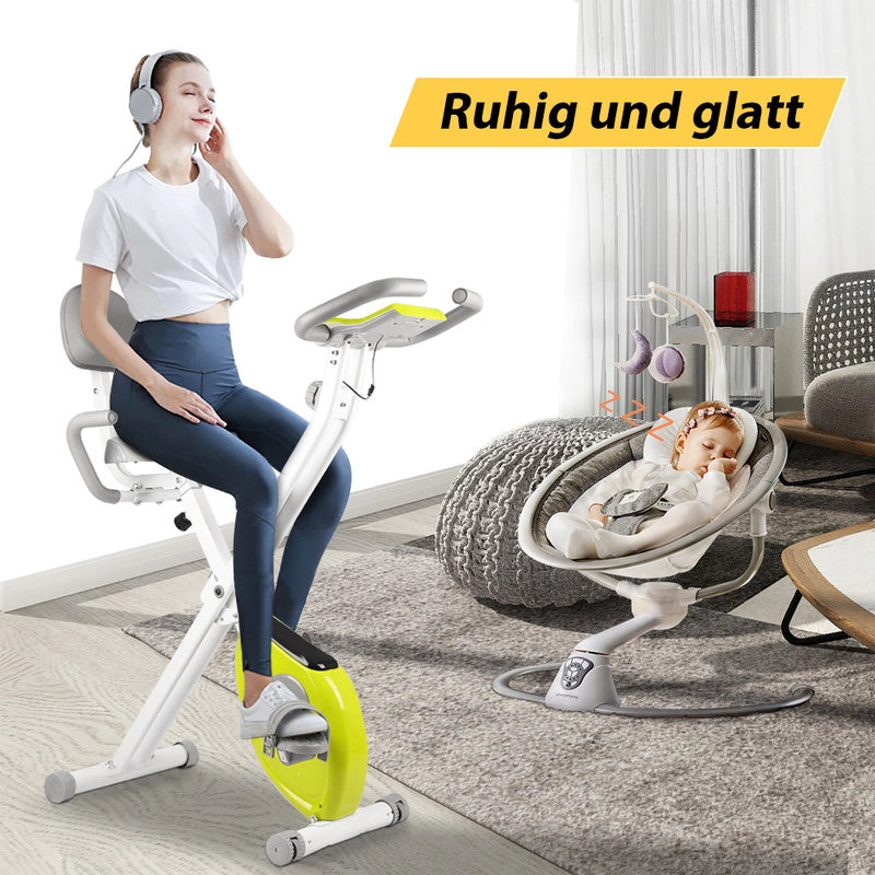 Cyclette pieghevole , resistenza magnetica a 8 livelli, sedile regolabile, con volano magnetico da 2,5 kg, silenziosa e liscia