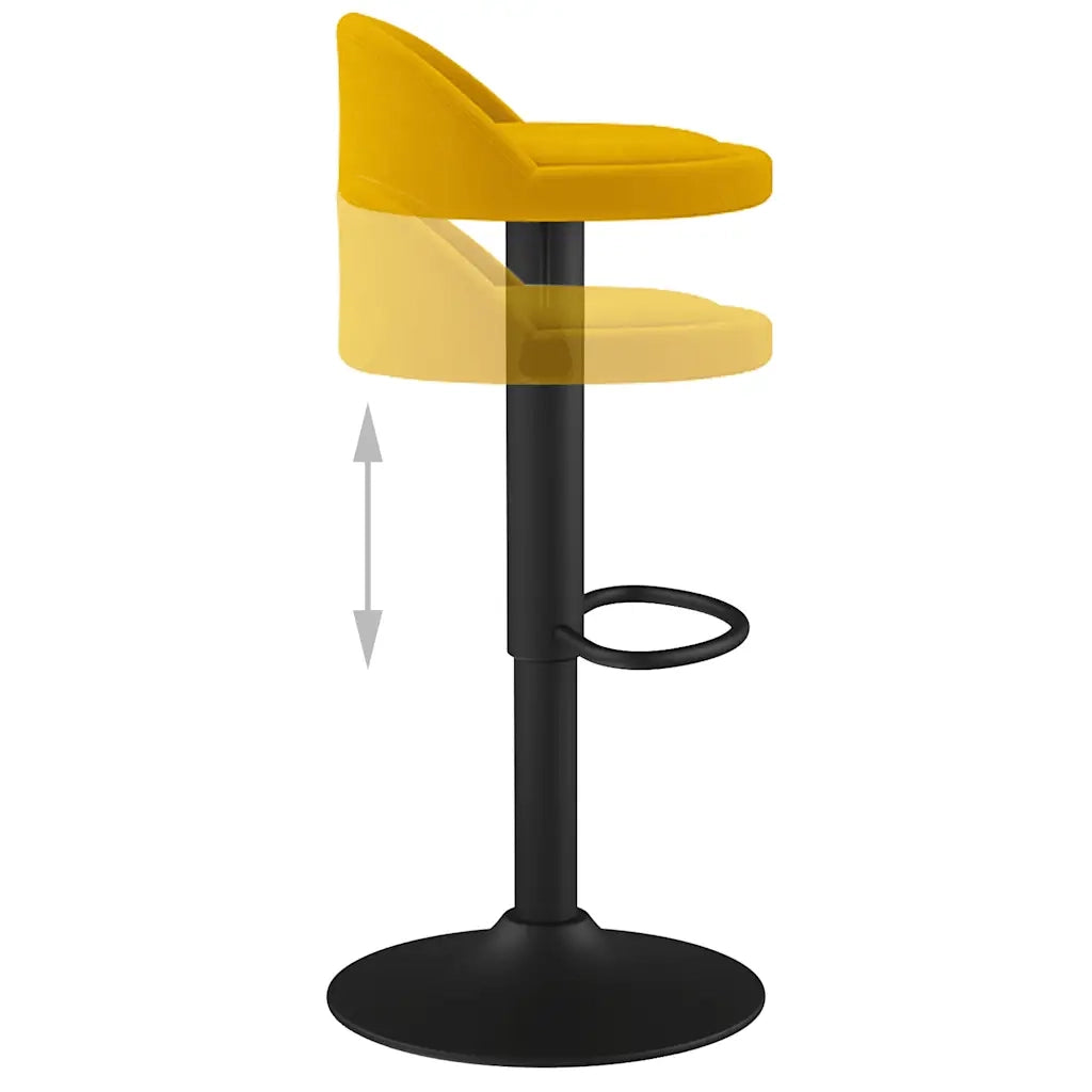 vidaXL Sgabello da Bar Giallo in Velluto