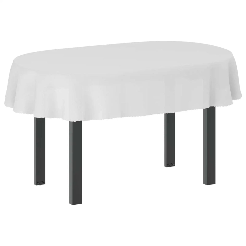 Tovaglia da Tavolo Ovale Bianco 160 x 220 cm Poliestere 42039930
