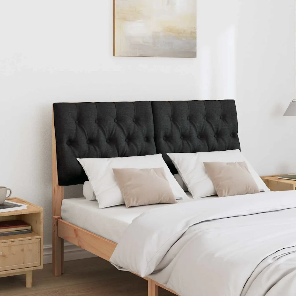 Testiera imbottita Nero 120 cm Pino massello 879351