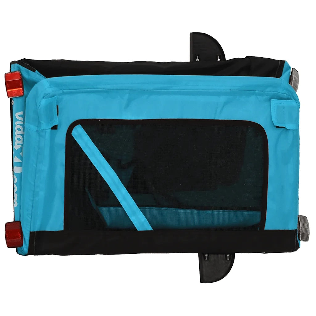 Rimorchio da Bici per Animali Blu e Nero Oxford e Ferro CFW6458627
