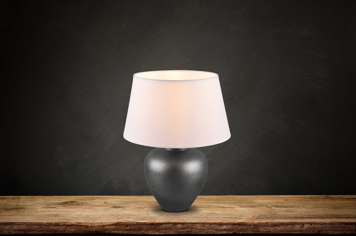 Lampada tavolo da Interno  E27 in Ceramica Nickel Anticato