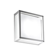 Home Lampada da Parete e Soffitto 25x25 cm in Alluminio Bianco Opaco con Diffusore in Vetro Satinato Attacco E27 per Interni ed Esterni IP54