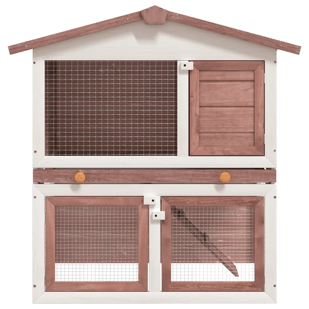 Conigliera per Esterni con 3 Porte Marrone in Legno CFW7443030