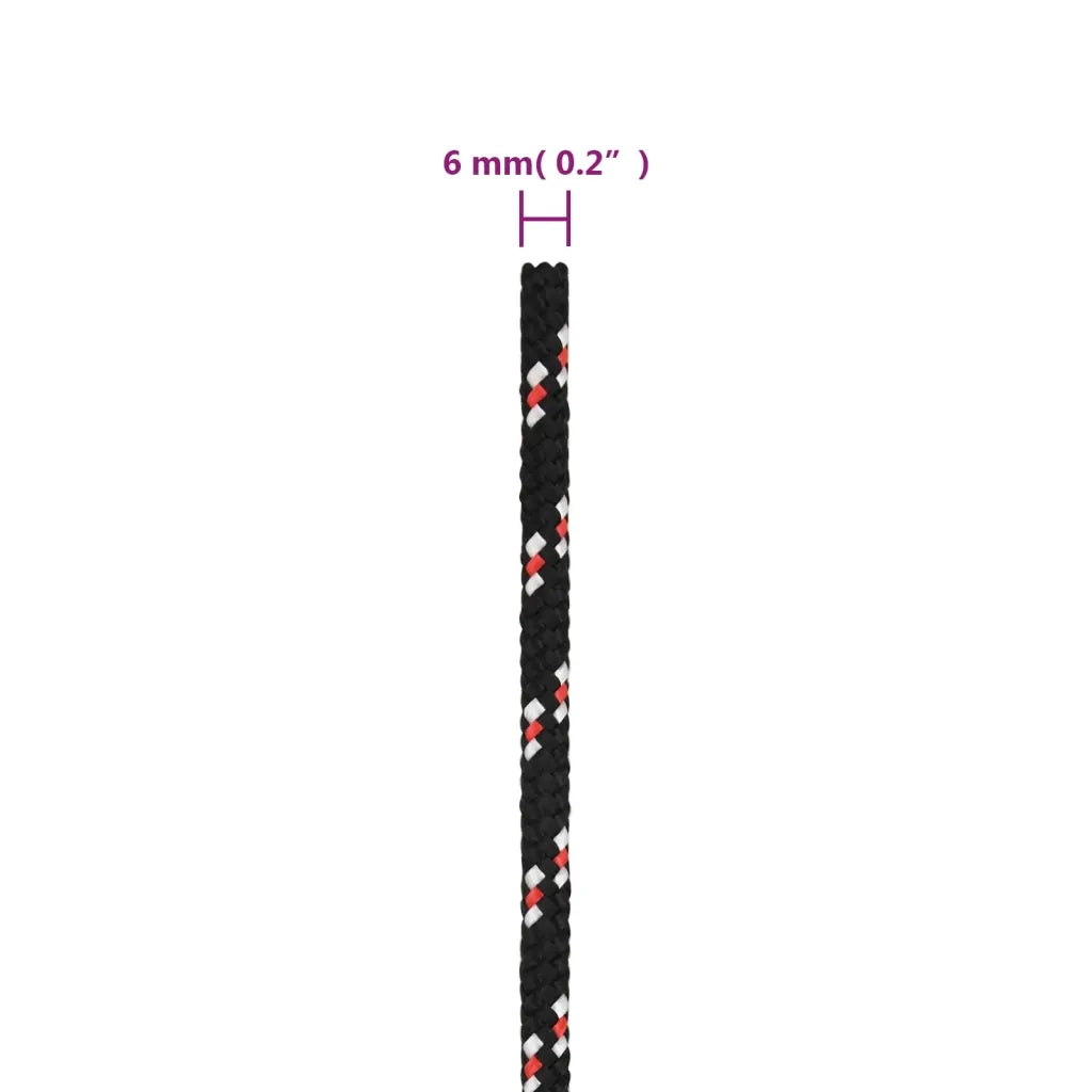 Corda da Lavoro Nera 6 mm 250 m in Polipropilene 152340
