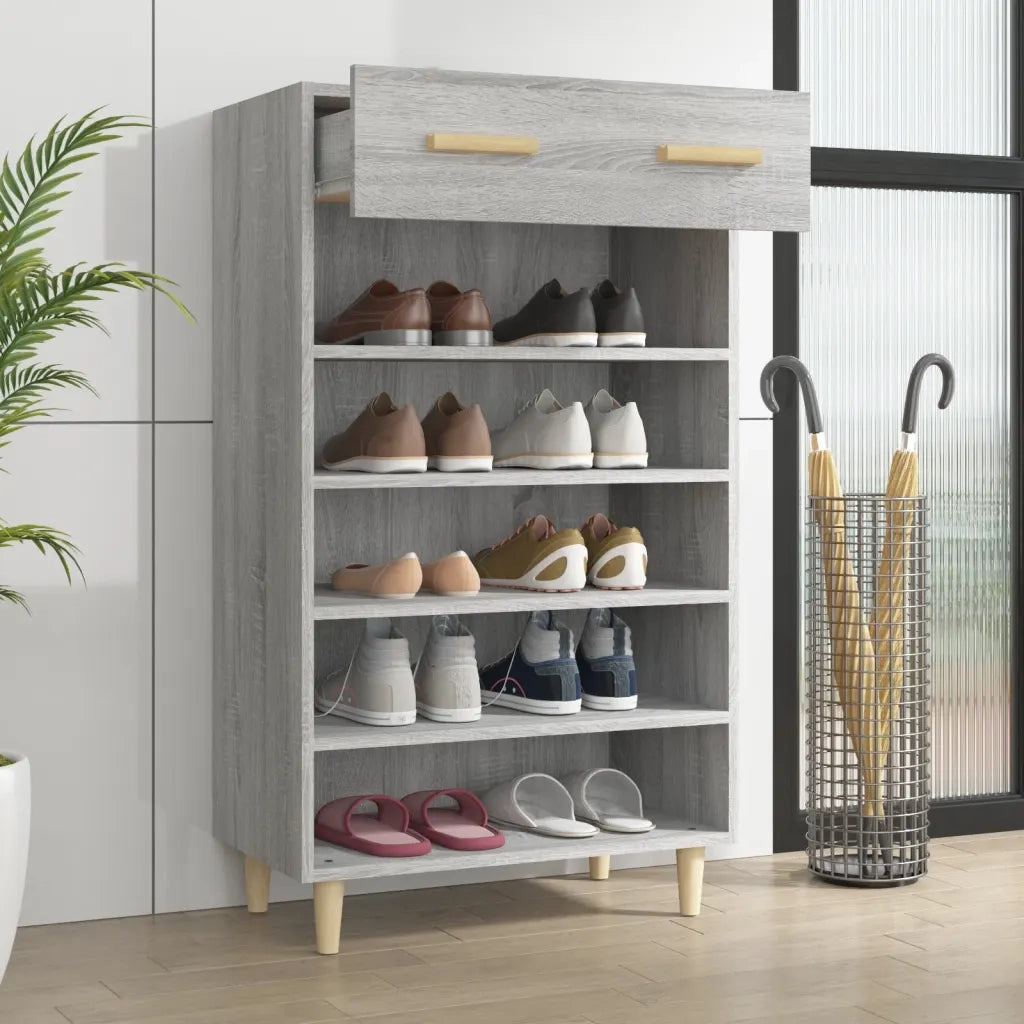 Scarpiera | Mobile per scarpe Grigio Sonoma 60x35x105 cm in Legno Multistrato