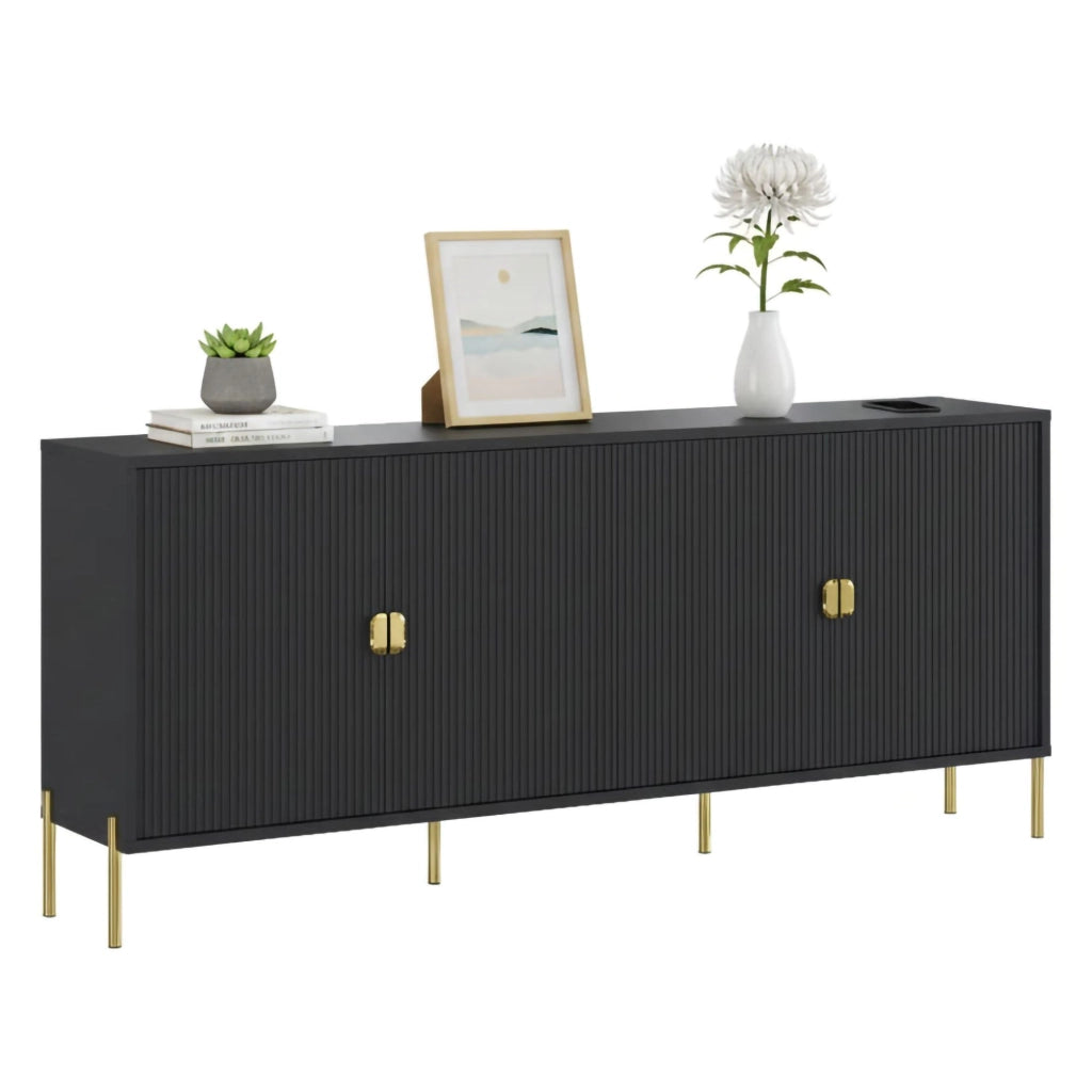 Madia Viale, Credenza Cassetti, 203x49x83h cm Nero